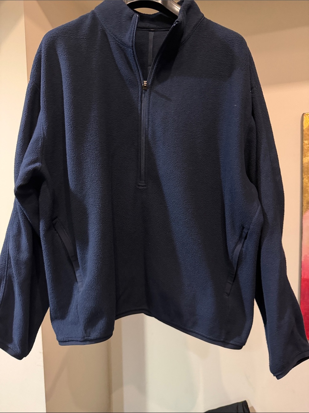 Lululemon Men's Navy Half-Zip Fleece Pullover